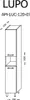 A technical drawing of a tall cabinet with dimensions indicated. Podgląd zdjęcia produktu