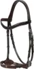 A dark brown leather horse bridle, shown against a white background. Produktbild-Vorschau