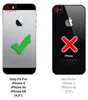 Comparison of two iPhones, one with a checkmark indicating compatibility and the other with an X indicating incompatibility. Produktbild-Vorschau
