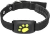 A black pet collar with a black tracking device featuring a yellow paw print. Produktbild-Vorschau