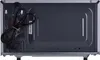 The back view of a microwave oven, showing the power cord and ventilation grille. Voir les images du produit