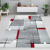 Tapis design à motifs graphiques - Gris, rouge & blanc Voir les images du produit 1
