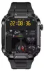 Schwarze robuste Smartwatch mit Anzeige von Zeit 22:08:36, Datum 3. Oktober, Herzfrequenz 096 und 80% Akku Náhled obrázku produktu