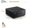 A product shot of a mini PC with dimensions and a noise level indicator. Produktbild-Vorschau