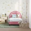 vidaXL Kinderbettgestell mit Kopfteil Rosa 70 x 140 cm Samt Produktbild-Vorschau 3