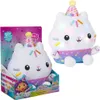 A plush toy cat with a party hat and sprinkles, shown both in its packaging and outside of it, with lights on. Náhled obrázku produktu
