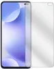 A screen protector is shown next to a smartphone. Produktbild-Vorschau
