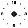 Wanduhr groß XXL 3D selbstklebend schwarz modern DIY 40-70 Produktbild-Vorschau 1