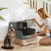 PawHut Katzenklo Edelstahl mit Deckel XXL Katzentoilette Produktbild-Vorschau 2