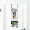 vidaXL Zrkadlo na dvere čierne 30x80 cm sklo a hliník Náhľad obrázku produktu 2