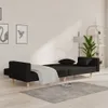 CLORIS Schlafsofa 2-Sitzer - mit 2 Kissen - Schwarz Stoff - Produktbild-Vorschau 3