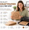 100x kraftový papír DIN A4 hnědý z přírodního kartonu Náhled obrázku produktu 5
