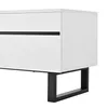 A close-up side view of a white cabinet with a black handle and black metal legs. Anteprima dell’immagine prodotto