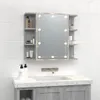 vidaXL Spiegelschrank mit LED Grau Sonoma 70x16,5x60 cm Produktbild-Vorschau 6