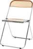 A transparent orange folding chair with a chrome frame, shown against a white background. Produktbild-Vorschau