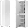Hochschrank 140cm Weiß Hochglanz Smiley Badschrank Produktbild-Vorschau 7