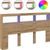 LED-Kopfteil mit Ablagen Artisan-Eiche 180x17x102 cm Produktbild-Vorschau 1