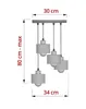 LUXOLAR 4-płomienowa lampa wisząca w kolorze szałwiowej Podgląd zdjęcia produktu 3