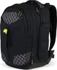 A black backpack with a checkered pattern on a light gray background. Podgląd zdjęcia produktu