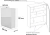 Diagrams and dimensions of a bathroom cabinet. Produktbild-Vorschau