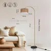 ZMH Stehlampe Boho Rattan Bogenlampe Gold dimmbare Produktbild-Vorschau 5