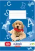 A notebook cover featuring a golden retriever puppy. Produktbild-Vorschau