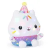 A stuffed toy cat wearing a party hat and decorated with sprinkles and lights. Náhled obrázku produktu