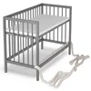 Beistellbett 60x120 cm mit Matratze & Umbauseite - grau - Produktbild-Vorschau 14