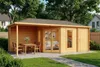 Alpholz 5-Eck Gartenhaus Liwa mit Anbau 728x317cm Imprägn. Produktbild-Vorschau 4