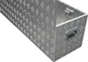 A close-up, angled view of an aluminum storage box with a diamond plate texture. Náhľad obrázku produktu