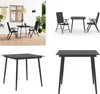 vidaXL 3 tlg. Garten Essgruppe Schwarz - Garten Essgruppe - Produktbild-Vorschau 1