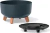 A dark gray planter with wooden legs and a black saucer are shown against a white background. Anteprima dell’immagine prodotto