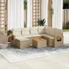 8-teilige Modulare Garten-Sofagarnitur, Poly Rattan Beige, Produktbild-Vorschau 2