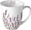 Tasse 10cm Porzellan mit Lavendel Motiv Lila / Weiß Produktbild-Vorschau 1