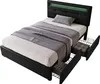 OKWISH Lit avec rangement 90x200 cm - Tête de Lit LED et 2 Voir les images du produit 10
