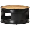 vidaXL Couchtisch Schwarz 68x68x36 cm Raues Mango Produktbild-Vorschau 1