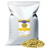 A large white bag of pet food with a label and a pile of the product in front of it. Produktbild-Vorschau