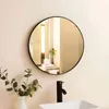 ModernHome Okrúhle nástenné zrkadlo 80 cm, hliníkový rám, Náhľad obrázku produktu 4