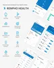A collage of screenshots from a fitness app called RENPHO HEALTH, showcasing various features and data visualizations. Produktbild-Vorschau