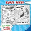 A colorful, comic-style illustration of a soccer player, Lionel Messi, kicking a ball, with text boxes explaining his skills. Voir les images du produit