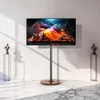 A modern living room with a TV stand holding a television displaying abstract art. Anteprima dell’immagine prodotto