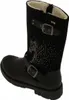 A single black winter boot with a horse design made of rhinestones. Voir les images du produit