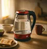 Glas-Wasserkocher, rot LED-Beleuchtung 2000 W 1,7 l Aqua Produktbild-Vorschau 3