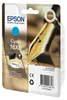 The image shows the packaging of an Epson 16XL cyan ink cartridge, featuring a close-up of a fountain pen nib. Produktbild-Vorschau