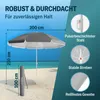 KINGSLEEVE® Ombrellone Spiaggia 200cm UV50+ Inclinabile Anteprima dell’immagine prodotto 3