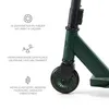 Close-up of a green scooter with descriptive text and icons highlighting its features. Produktbild-Vorschau
