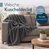 Beautissu Aurelia Fleecedecke, 220x240cm, Anthrazit, Produktbild-Vorschau 2
