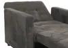 A close-up view of a dark gray corduroy sofa bed. Produktbild-Vorschau