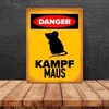 Danger Kampf Maus Metallschild XXL in 28x38 cm mit Maus Produktbild-Vorschau 4