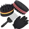 4 Stück Twist Sponge Afro Kamm Magic Curl Sponge HaarbüRste Produktbild-Vorschau 1